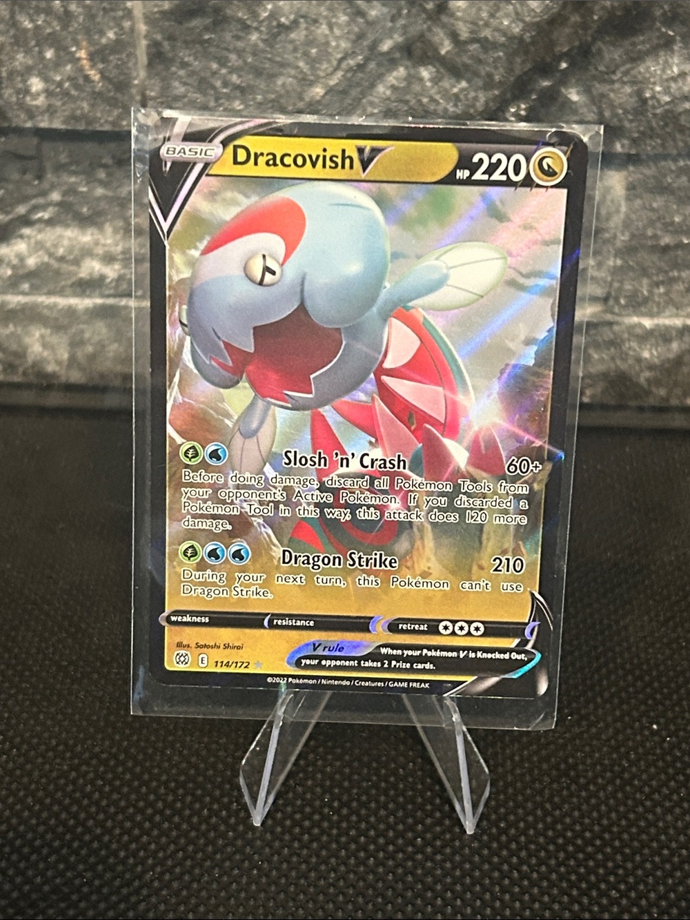 Pokemon Dracovish V Full Art Holo 105/172 from‎ Brilliant Stars ⭐️ Set M/NM